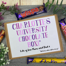 Load image into Gallery viewer, Personalised University Chocolate Box - Purple