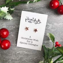 Load image into Gallery viewer, A Christmas Wish For A Special Colleague - Star Earrings-5-The Persnickety Co