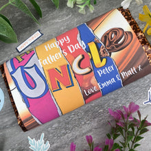 Load image into Gallery viewer, Happy Father's Day Uncle Personalised Chocolate Bar