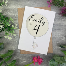 Load image into Gallery viewer, Bunny With Balloon Personalised Birthday Card