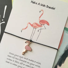 Load image into Gallery viewer, Flamingo Illustration Wish Bracelet-2-The Persnickety Co
