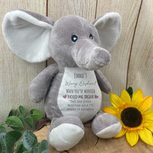 Load image into Gallery viewer, Personalised Grey Worry Elephant Soft Toy