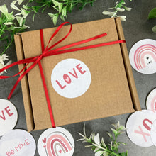 Load image into Gallery viewer, 24 Love Valentine Stickers - Red & Pink-The Persnickety Co