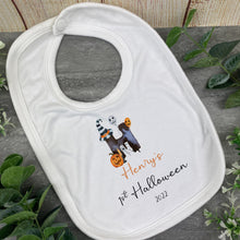 Load image into Gallery viewer, Halloween Initial Baby Bib