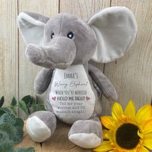 Load image into Gallery viewer, Personalised Grey Worry Elephant Soft Toy
