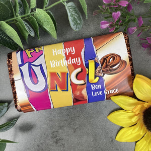 Personalised Uncle Happy Birthday Chocolate Bar