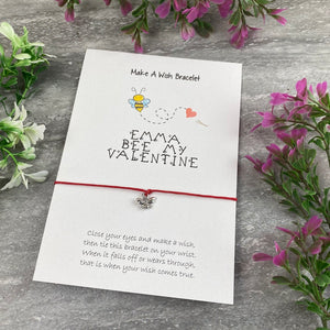 Personalised Bee My Valentine Wish Bracelet-5-The Persnickety Co