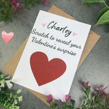 Load image into Gallery viewer, Personalised Love Heart Surprise Scratch Card