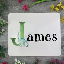 Load image into Gallery viewer, Personalised Dinosaur Initial Enamel Mug, Placemat and Coaster