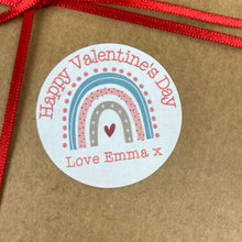 Load image into Gallery viewer, 24 Rainbow Valentine Stickers