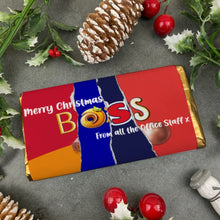 Load image into Gallery viewer, Merry Christmas Boss Novelty Personalised Chocolate Bar
