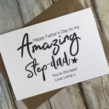 Load image into Gallery viewer, Happy Father's Day To My Amazing Step Dad You're The Best - Personalised Card-3-The Persnickety Co