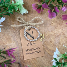 Load image into Gallery viewer, Bridesmaid Beaded Ring With Big Initial-3-The Persnickety Co