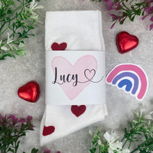 Load image into Gallery viewer, Love Heart Socks With Personalised Label