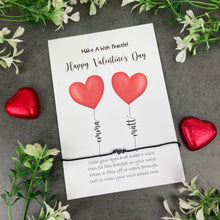 Load image into Gallery viewer, Happy Valentine's Day Balloon Names Wish Bracelet