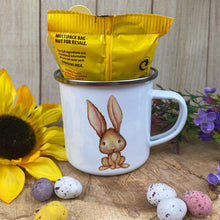 Load image into Gallery viewer, Easter Wreath Enamel Mug - Boy Rabbit
