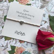 Load image into Gallery viewer, Beaded Charm Bracelet - Thank You for Being My Bridesmaid-4-The Persnickety Co