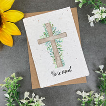 Load image into Gallery viewer, Easter Watercolour Cross Plantable Seed Card