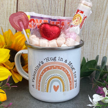 Load image into Gallery viewer, Enamel Hug In a Mug Rainbow Mug-The Persnickety Co