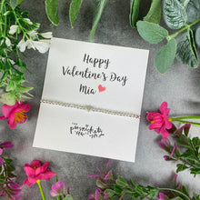 Load image into Gallery viewer, Personalised Valentine's Day Love Heart Beaded Bracelet