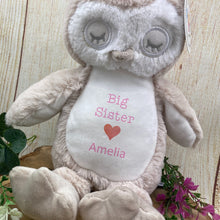 Load image into Gallery viewer, Personalised 'Big Sister' Owl Soft Toy