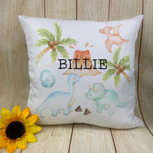 Load image into Gallery viewer, Personalised Dinosaur Cushion