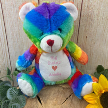 Load image into Gallery viewer, Personalised 'Big Sister' Rainbow Bear Soft Toy