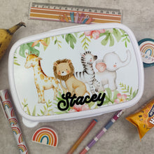 Load image into Gallery viewer, Personalised Blooming Jungle Lunch Box - Pink