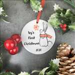 Load image into Gallery viewer, Personalised First Christmas Hanging Decoration-9-The Persnickety Co