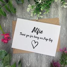 Load image into Gallery viewer, Personalised Page Boy Thankyou Card