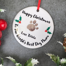Load image into Gallery viewer, Personalised Happy Christmas World&#39;s Best Dog Mum - Hanging Decoration-8-The Persnickety Co
