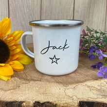 Load image into Gallery viewer, Personalised Enamel Star Mug