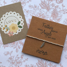 Load image into Gallery viewer, Beaded Charm Bracelet - Feathers Appear When Angels Are Near-The Persnickety Co