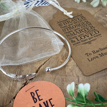 Load image into Gallery viewer, Always Remember You Are Braver Than You Believe Feather Bangle-3-The Persnickety Co