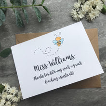 Load image into Gallery viewer, Personalised Bee Teacher Card-5-The Persnickety Co
