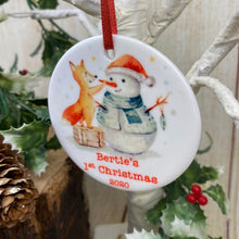 Load image into Gallery viewer, Snowman 1st Christmas Hanging Decoration