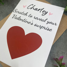 Load image into Gallery viewer, Personalised Love Heart Surprise Scratch Card