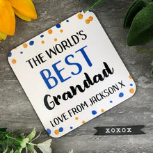 Load image into Gallery viewer, World's Best Grandad Personalised Coaster