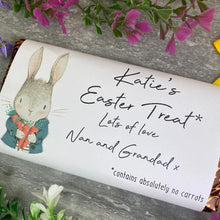 Load image into Gallery viewer, Easter Rabbit Personalised Chocolate Bar