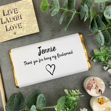 Load image into Gallery viewer, Personalised Bridesmaid Chocolate Bar