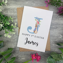 Load image into Gallery viewer, Personalised Rabbit 1st Easter Initial Card