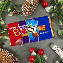 Load image into Gallery viewer, Merry Christmas Bestie Novelty Personalised Chocolate Bar