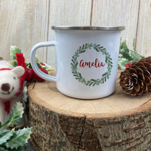 Load image into Gallery viewer, Christmas Wreath Personalised Mug