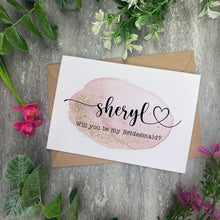 Load image into Gallery viewer, Personalised Watercolour Will You Be My Bridesmaid Card