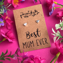 Load image into Gallery viewer, Best Mum Ever - Heart Earrings - Gold / Rose Gold / Silver-The Persnickety Co