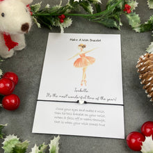 Load image into Gallery viewer, Nutcracker Christmas Ballerina Wish Bracelet, Merry Christmas Charm Bracelet
