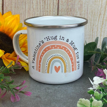 Load image into Gallery viewer, Enamel Hug In a Mug Rainbow Mug