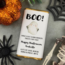 Load image into Gallery viewer, Boo! Have I Got A Halloween Treat For You - Personalised Chocolate Bar
