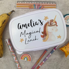 Load image into Gallery viewer, Personalised Magical Unicorn Lunch Box - Pink