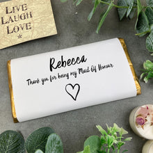 Load image into Gallery viewer, Personalised Maid Of Honour - Thankyou Chocolate Bar